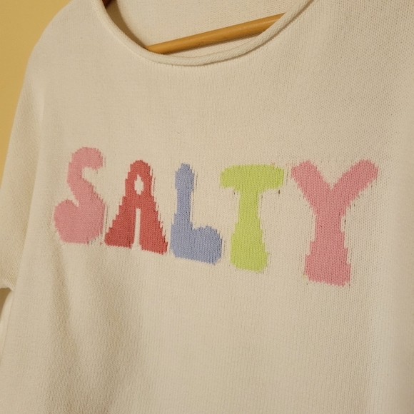 White 'Salty' Graphic Sweater - Picture 2 of 7